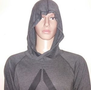 Reebok Hooded Tee Gray Long Sleeve Activewear Mens